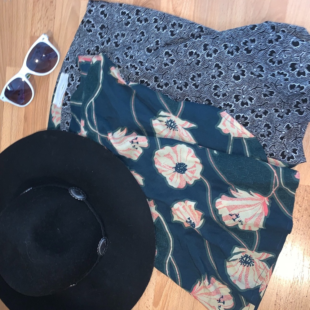 Urban Outfitters double-pattern floral wrap skirt